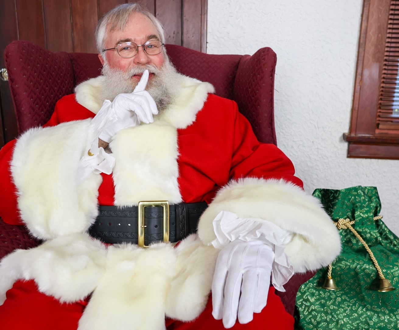 Tom Nichols, a retired media specialist for elementary schools, takes on a new gig as Kris Kringle